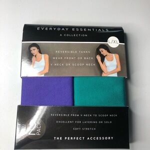 Everyday essential  NWT Tanks Reversible from V-neck to Scoop neck size L- XL.